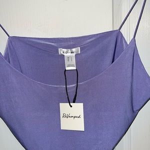 Revamped Light Purple Crop Top with Spaghetti Straps — Large